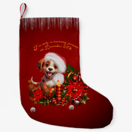 Grappige puppy kleine kerstsok