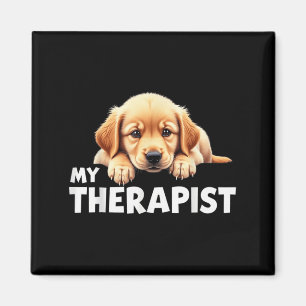 Grappige Puppy Mijn Therapeut Golden Retriever Hon Magneet