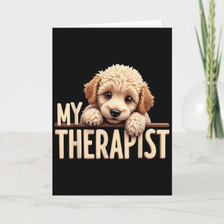 Grappige Puppy Mijn Therapeut Poodle Hond  Kaart