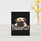 Grappige Puppy Mijn Therast Pug Hond Kaart (Gele Bloem)