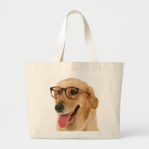 Grappige Puppy Schattige Hond Liefhebber Golden Re Grote Tote Bag