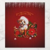 Grappige puppy wijn etiket (Enkel label)