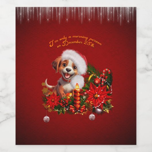 Grappige puppy wijn etiket (Enkel label)