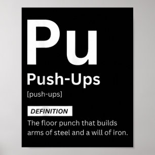Grappige Push-ups Definitie Gym Fitness Motivatie Poster