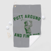 Grappige Putt Rond en Ontdek Sarcastisch Golfen F Golfhanddoek (Insitu)