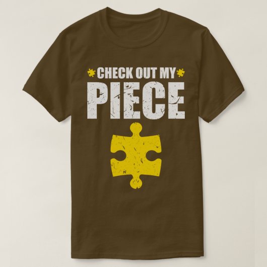 Grappige Puzzel Design Mannen Bekijk mijn stuk Puz T-shirt (Design voorkant)