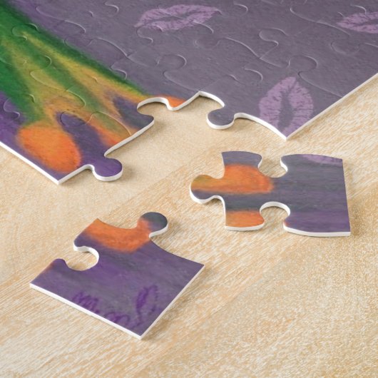 Grappige Puzzel Kikker Prins met Bloem - Kissy Legpuzzel (Zijkant)