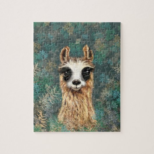 Grappige Puzzel met Baby Lama - Hallo (Verticaal)