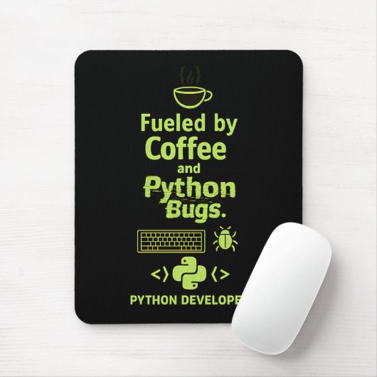 Grappige Python-ontwikkelaar – Aangedreven door Co Muismat (Met muis)