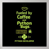 Grappige Python-ontwikkelaar – Aangedreven door ko Poster (Voorkant)