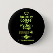 Grappige Python-ontwikkelaar – Aangedreven door ko Ronde Button 5,7 Cm (Voorkant)