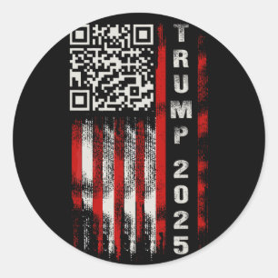 Grappige QR Donald Trump Dancing 4745 Code Video Ronde Sticker
