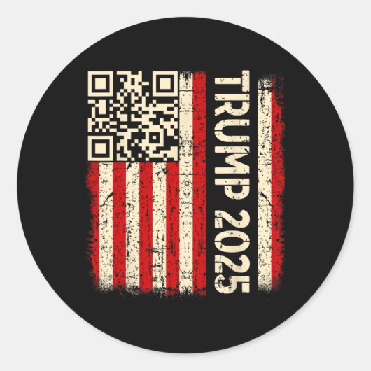 Grappige QR Donald Trump Dancing 4745 Code Video Ronde Sticker (Voorkant)