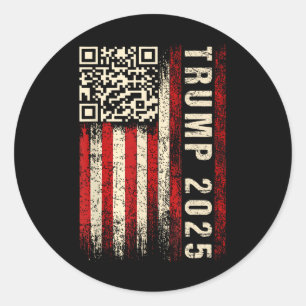 Grappige QR Donald Trump Dancing 4745 Code Video Ronde Sticker