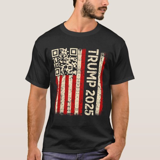 Grappige QR Donald Trump Dancing 4745 Code Video T-shirt (Voorkant)