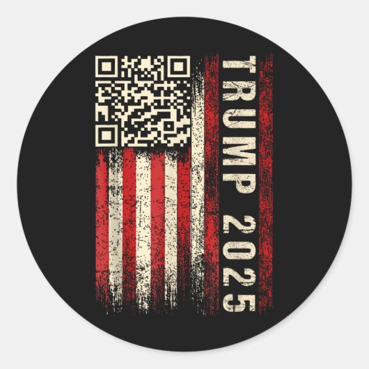 Grappige QR Donald Trump Dancing 47_45 Code Video Ronde Sticker (Voorkant)