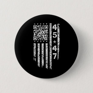 Grappige QR Hij is terug President Trump Code Ronde Button 5,7 Cm