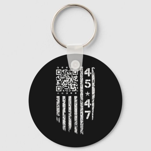Grappige QR Hij is terug President Trump Code Sleutelhanger (Voorkant)