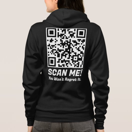 Grappige QR Scan Me! Grappige spijt grap Hoodie (Achterkant)