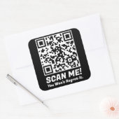 Grappige QR Scan Me! Grappige spijt grap Vierkante Sticker (Envelop)