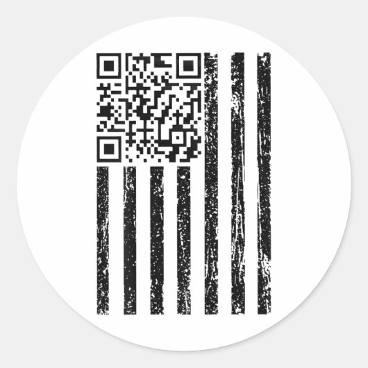 Grappige QR Scan Me President Dancing Code USA Vla Ronde Sticker (Voorkant)