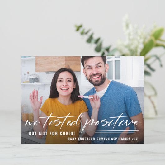 Grappige Quarantaine Foto Zwangerschap Aankondigin Aankondiging (Staand voorkant)