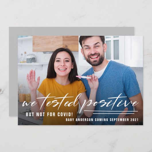 Grappige Quarantaine Foto Zwangerschap Aankondigin Aankondiging (Voorkant / Achterkant)