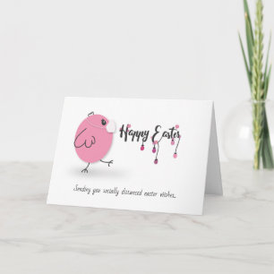 grappige quarantaine paaseieren kip / kip masker s kaart