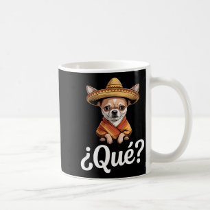 Grappige qué sceptische chihuahua hoed zeggende Fu Koffiemok