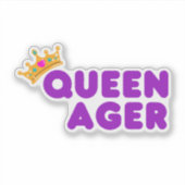 Grappige Queen Ager Waterdicht Sticker (Voorkant)