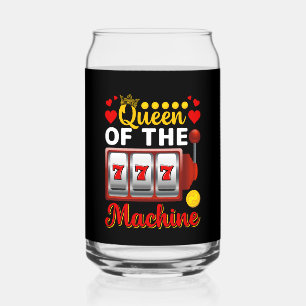 Grappige Queen machine word art Casino gokken Blikvorm Glas