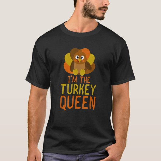 Grappige Queen Turkije Familie Matching Thanksgivi T-shirt (Voorkant)