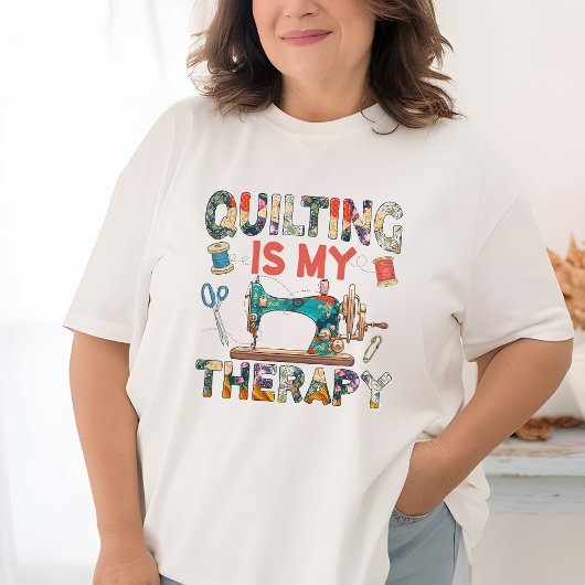 Grappige Quilting Vrouw T-shirt