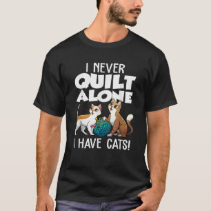 Grappige Quiltkunst voor Mannen Vrouwen Kat Quilt T-shirt