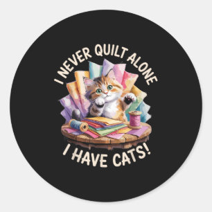 Grappige Quiltkunst Voor Mannen Vrouwen Quilt Lief Ronde Sticker