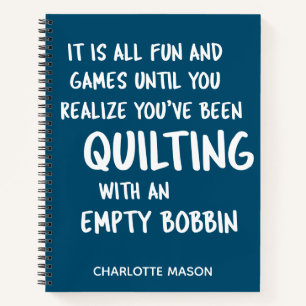 Grappige quiltquote voor gewijzigde quilters notitieboek