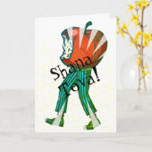 Grappige Quirk Apple Head Rosh Hashanah Grappige G Kaart (Gele Bloem)