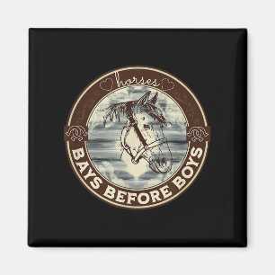 Grappige Quote & Cowgirl Design Horse Magneet