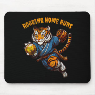 Grappige Quote Bulderende Homerun Bal Retro Tijger Muismat