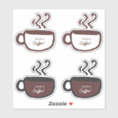 Grappige Quote Coffee Cup Line Art Maar Eerste Kof Sticker (Vel)