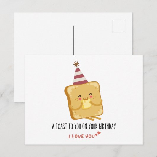 Grappige quote: een toost voor jou op je verjaarda briefkaart (Voorkant / Achterkant)