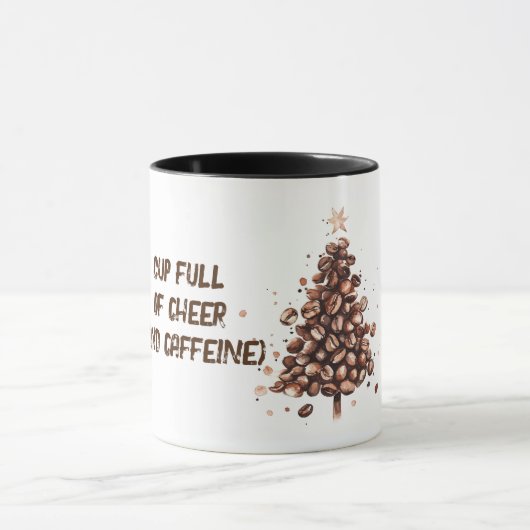 Grappige quote en koffiebonen kerstboom mok (Midden)