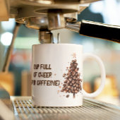 Grappige quote en koffiebonen kerstboom mok