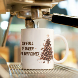 Grappige quote en koffiebonen kerstboom mok