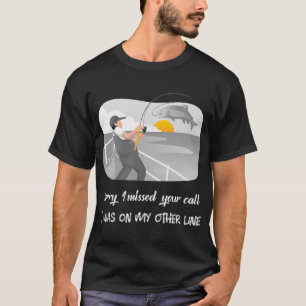 Grappige Quote-Fishing illustratie met bericht "Ik T-shirt