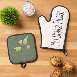 Grappige Quote Geen Drama Alsjeblieft Decoratie Vo Ovenwant & Pannenlap Set