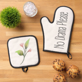 Grappige Quote Geen Drama Alsjeblieft Decoratie Vo Ovenwant & Pannenlap Set