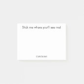 Grappige quote Gepersonaliseerde Zwart Wit Vergeet Post-it® Notes (Voorkant)