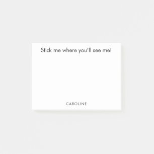 Grappige quote Gepersonaliseerde Zwart Wit Vergeet Post-it® Notes