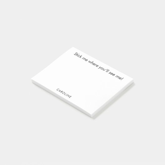 Grappige quote Gepersonaliseerde Zwart Wit Vergeet Post-it® Notes (Schuin)